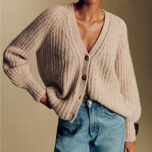 Sezane Basile Cardigan Light Beige